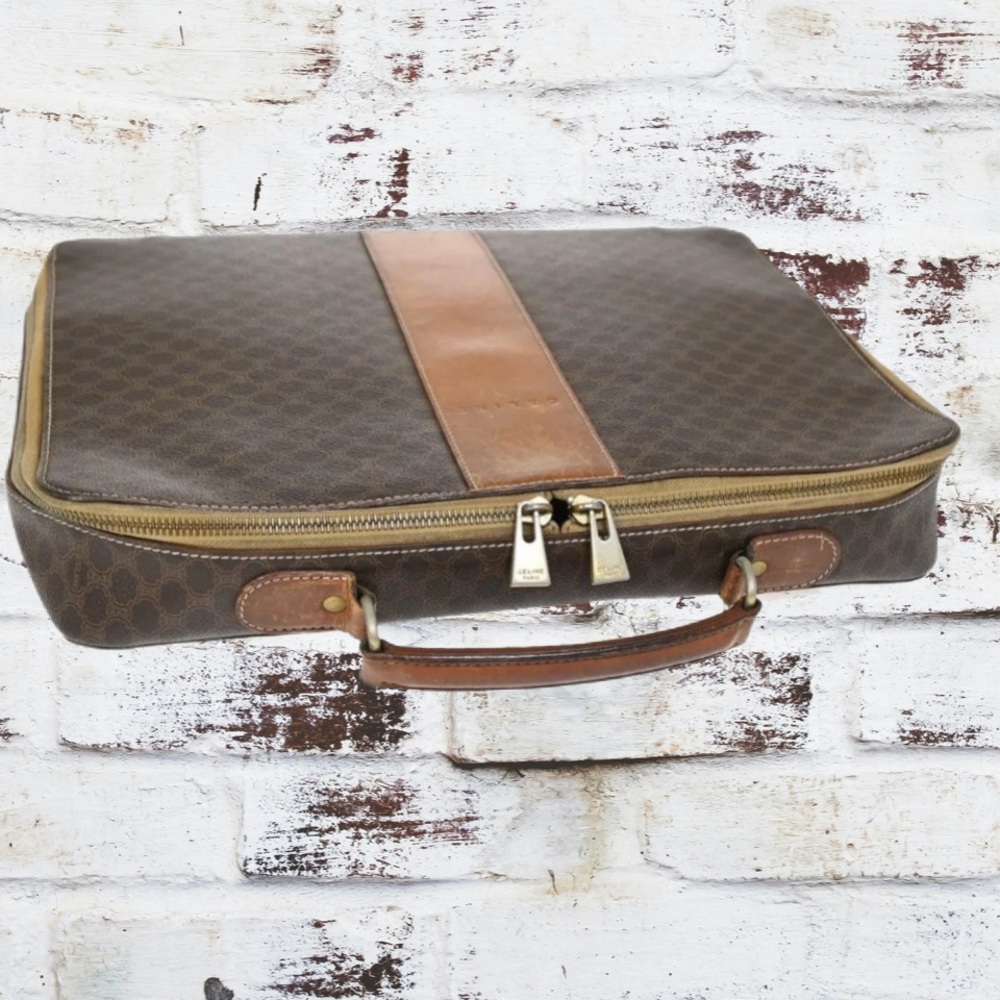 CELINE  Macadam Pattern Business Briefcase PVC / Leather In GUC Rare - Picture 6 of 16